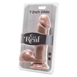 Dildo 18 cm z Jajami Natural
