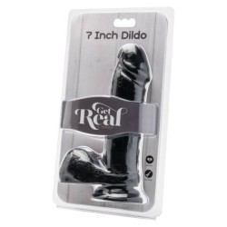 Dildo 18 Cm Com Testículos Preto