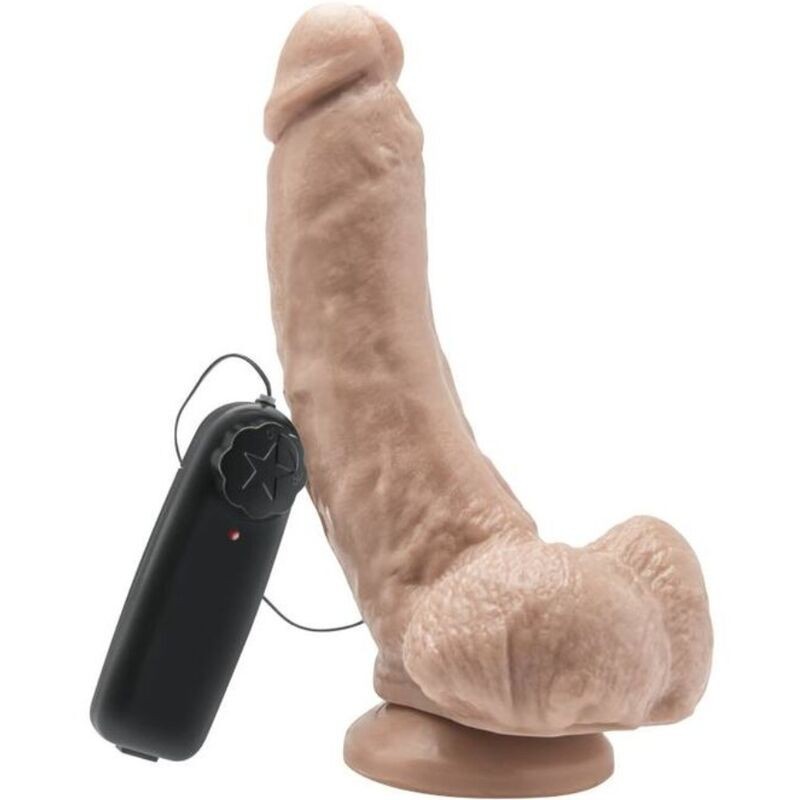 Dildo 20,5 Cm Met Testikels Vibrator Natuurlijk