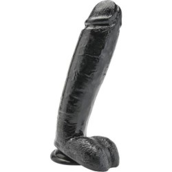 Dildo 25,5 Cm Met Testikels Zwart