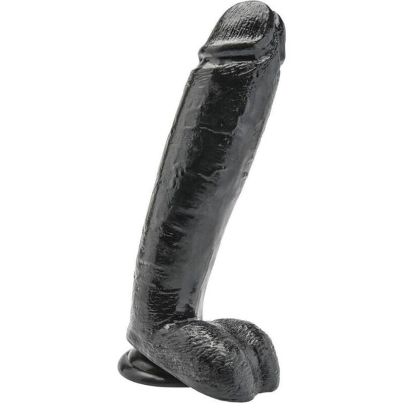 Dildo 25,5 cm munanditega, must