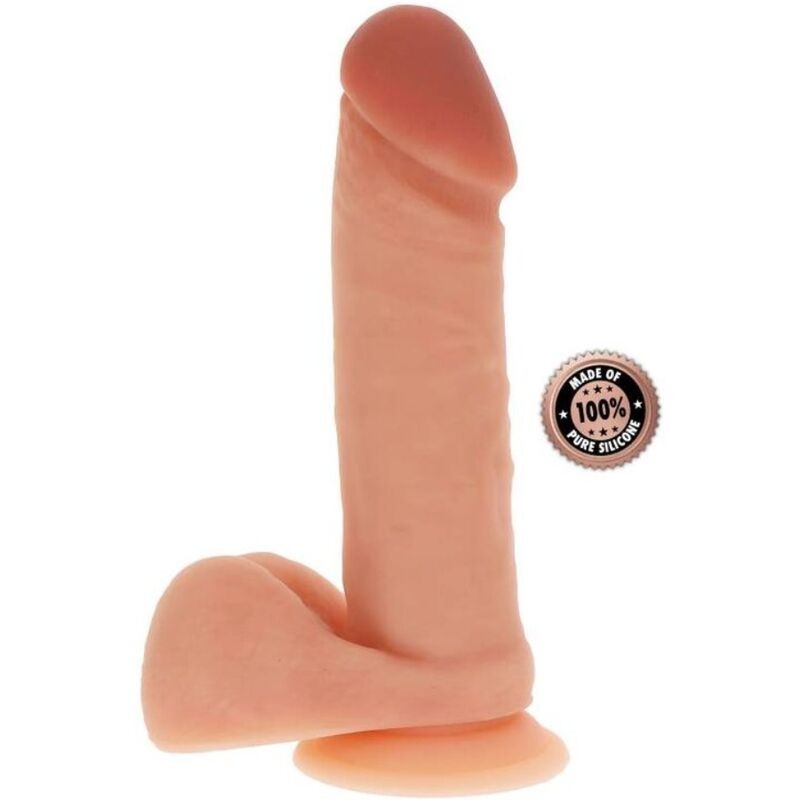 Silikone Dildo 20,5 Cm Med Naturlige Testikler
