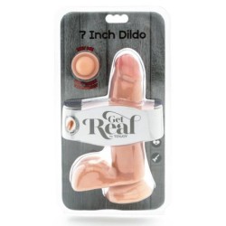 Dildo s dvojitou hustotou 12 cm s prirodzenými semenníkmi