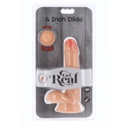 Dildo de Dupla Densidade 17 Cm Com Testículos Natural