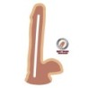 Dildo de Dupla Densidade 17 Cm Com Testículos Natural