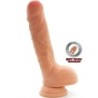 Dildo o podwójnej gęstości 18 cm z jądrami Natural