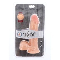 Dildo de Dupla Densidade 18 Cm Com Testículos Natural