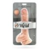 Dildo de Dupla Densidade 25,5 Cm Com Testículos Natural