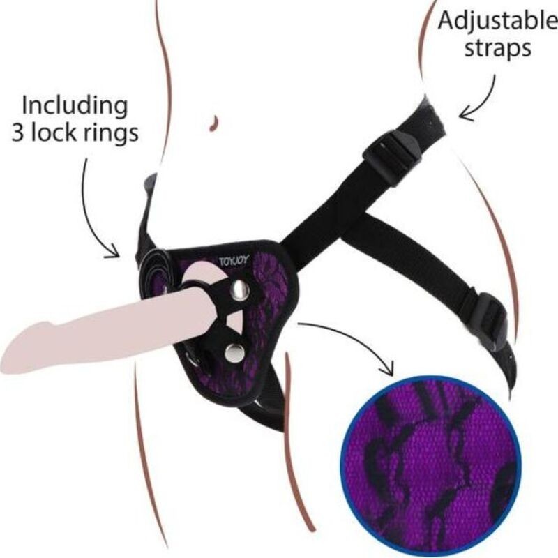 Strap-On Lace Arnês Roxo
