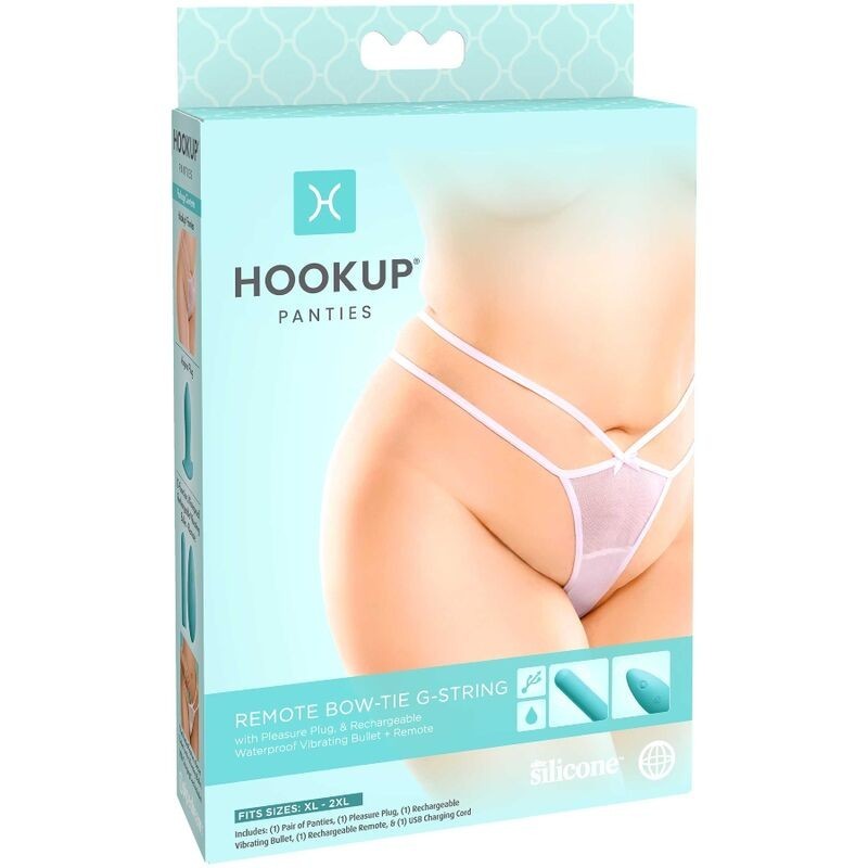 Hook Up Panties - Remote Bow-Tie G-String Izmērs Xl/Xxl