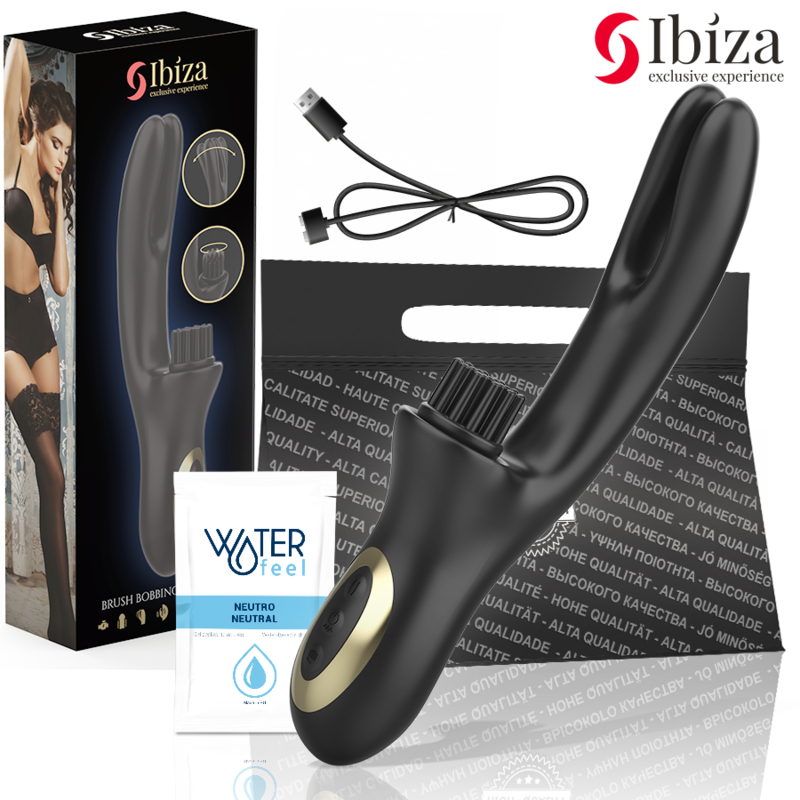 Ibiza - Hi-Tech Rabitt -vibraattori, jossa harjaavat multi-klitorissolut ja Double Wave