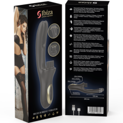 Ibiza - Hi-Tech Rabitt Vibrator med Borstande Multi Kliitorisceller Och Dubbel Våg