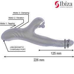 Ibiza - Vibrator Hi-Tech Rabbit Clitorial Puternic Și Dublă Wave Two Dragons