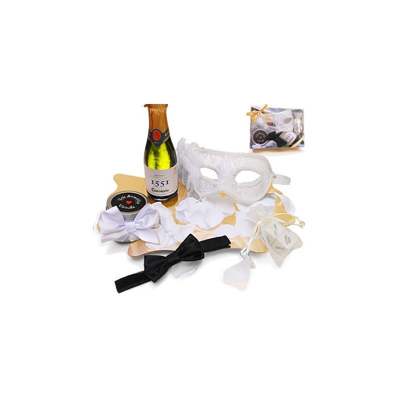 Erotisk Kit Vit Veneziansk Mask