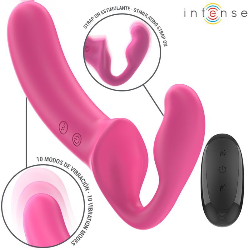 Amy Vibromasseur Double 20 Cm Rose Télécommande