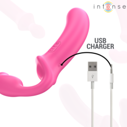 Amy Vibromasseur Double 20 Cm Rose Télécommande