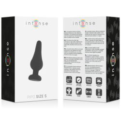 Plug Anal Pipo S Silicone Preto 9.8 Cm