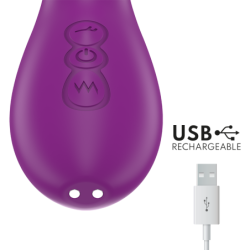 Ateneo Multifunction Rechargeable Vibrator 7 Vibrations With Oscillating Tongue And Purple Suction Toy