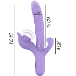 Billie Multifunktions-Vibrator Wiederaufladbarer Saugvibrator mit Pulsator Lila
