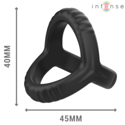 Carson Dobbelt Penisring i Silikone Sort Model 4