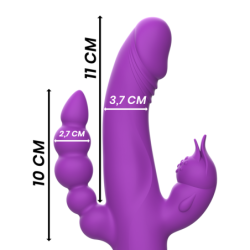 Casanova Vibromasseur Rabbit Silicone Triple Moteur Violet