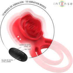 Gail Rosa Stimulator 10 Vibrationer Röd Fjärrkontroll