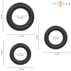 Hugh 3 Anéis Básicos Para Pénis Silicone Preto