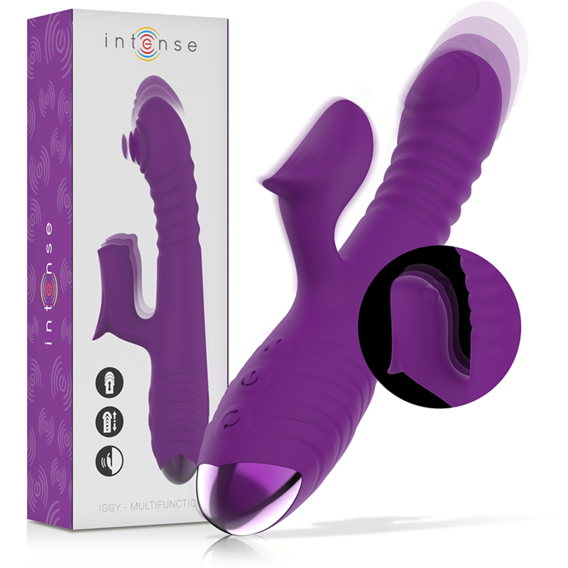 Iggy Daudzfunkcionāls Uzlādējams Vibrators Up & Down Ar Klitora Stimulatoru Violetā Krāsā