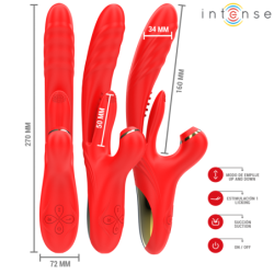 Karol Vibrador Multifunción Empuje & Estimulación & Succión Rojo