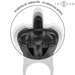 Mabel Vibrerende Penisring 10 Vibrationer Med Klitorisstimulator Sort