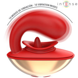 Mariah Vibrador & Estimulador Em Forma De U 10 Vibrações Vermelho