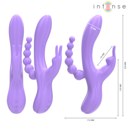 Miko Triple Vibrateur Rabbit & Stimulateur & Anal 7 Vibrations Violet