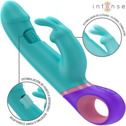 Mónica Vibrador Rabbit Con Estimulador Rotatorio Del Punto G Azul