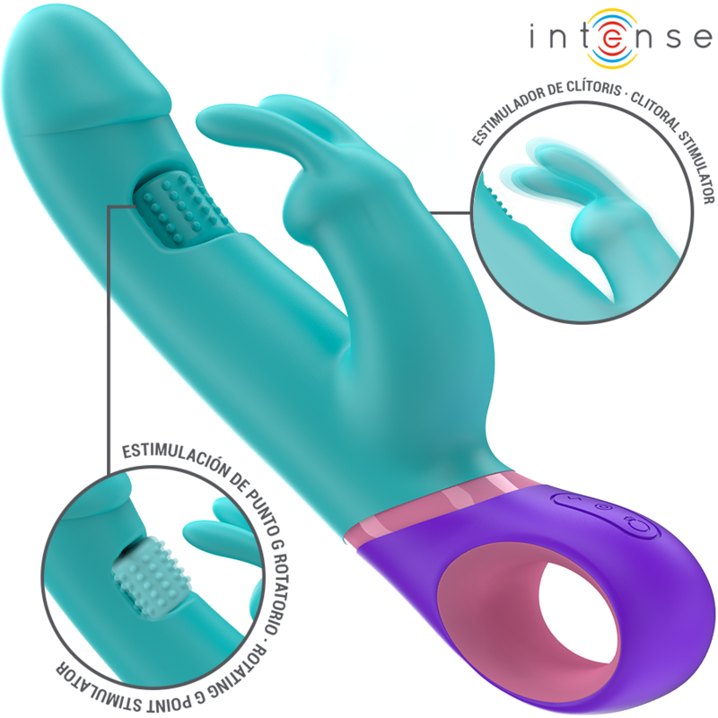 Mónica Rabbit Vibrator mit rotierendem G-Punkt Stimulator Blau