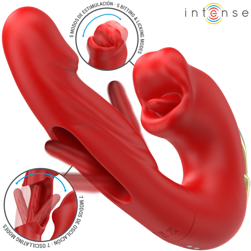 Nathy Vibrador Duplo Com Boca Estimuladora Multifunção Vermelho