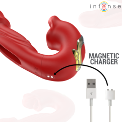 Nathy Vibrador Duplo Com Boca Estimuladora Multifunção Vermelho