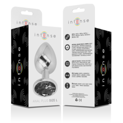 Plug Anal Metal Aluminiu Cu Cristal Negru Mărimea L