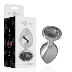 Plug Anal Metal Aluminiu Cu Cristal Negru Mărimea M