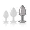 Plug Anale in Metallo Alluminio con Cristallo Argento Taglia L