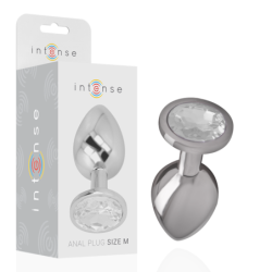 Plug Anale in Metallo Alluminio con Cristallo Argento Taglia M
