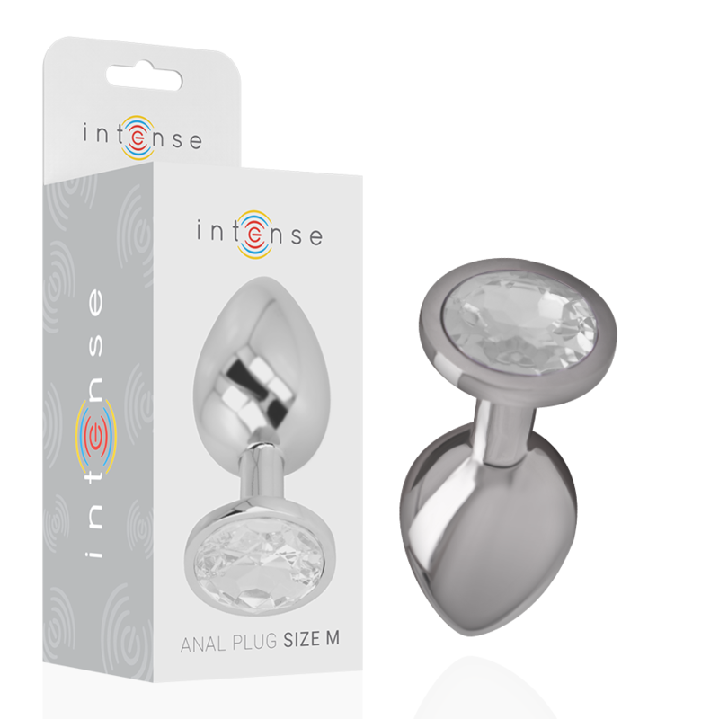 Plug Anale in Metallo Alluminio con Cristallo Argento Taglia M