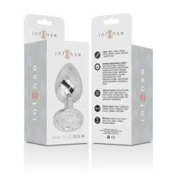 Plug Anale in Metallo Alluminio con Cristallo Argento Taglia M