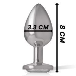 Plug Anale in Metallo Alluminio con Cristallo Argento Taglia M