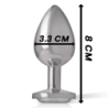 Plug Anale in Metallo Alluminio con Cristallo Argento Taglia M