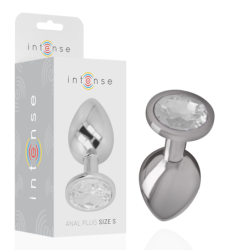Plug Anale in Metallo Alluminio con Cristallo Argento Taglia S