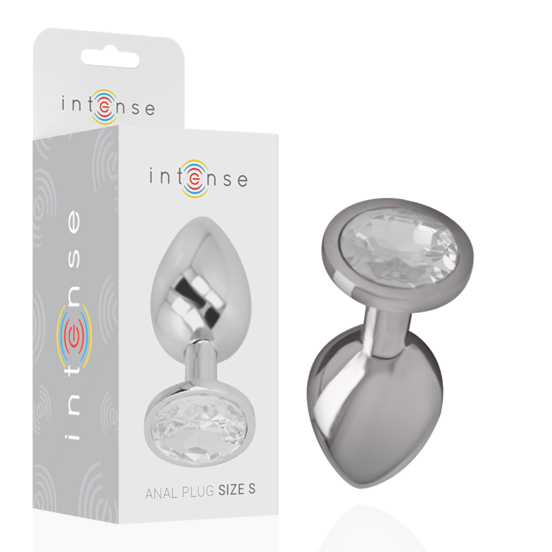 Plug Anale in Metallo Alluminio con Cristallo Argento Taglia S