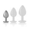 Plug Anale in Metallo Alluminio con Cristallo Argento Taglia S