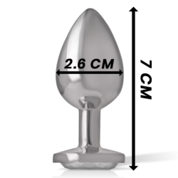 Plug Anale in Metallo Alluminio con Cristallo Argento Taglia S