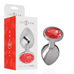 Plug Anal de Metall d'Alumini Amb Cristall Vermell Talla L
