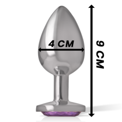 Plug Anal Métal Aluminium Avec Cristal Violet Taille L
